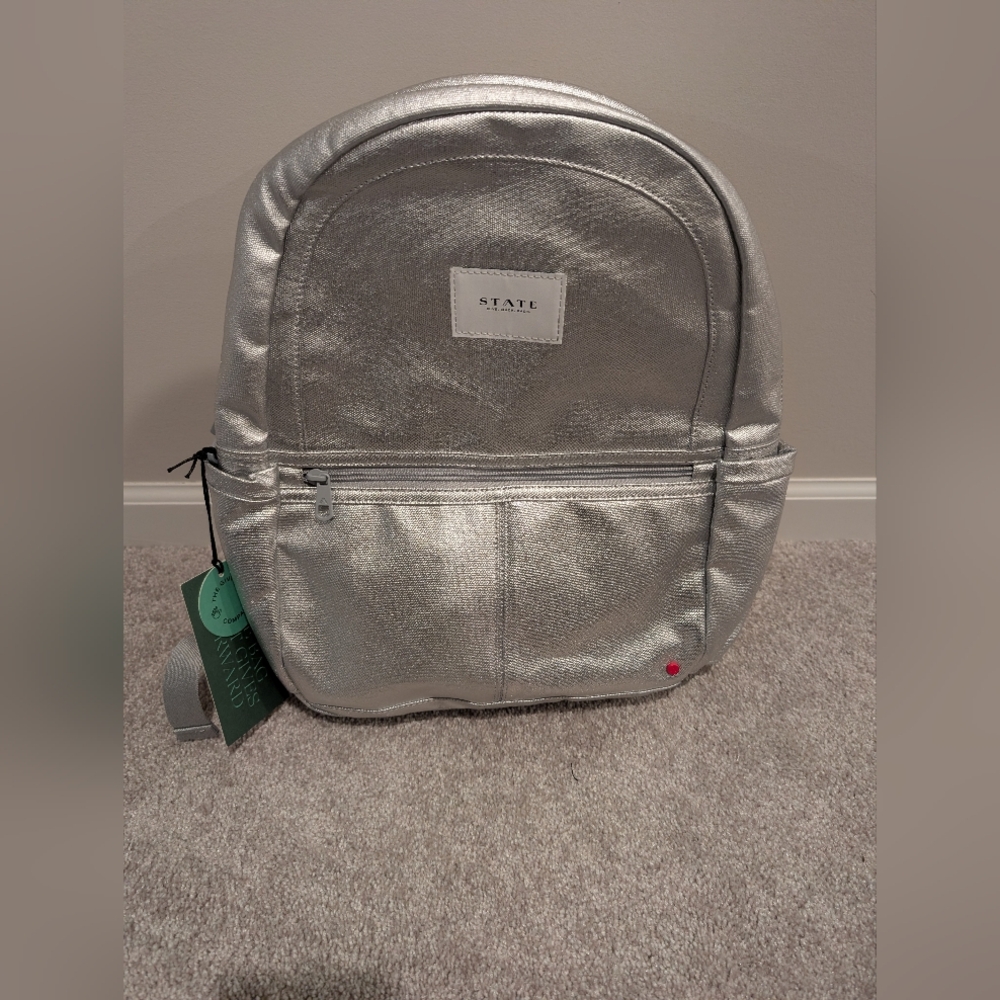 *GREAT PRICE* STATE Bags Kane Kids Silver Backpack